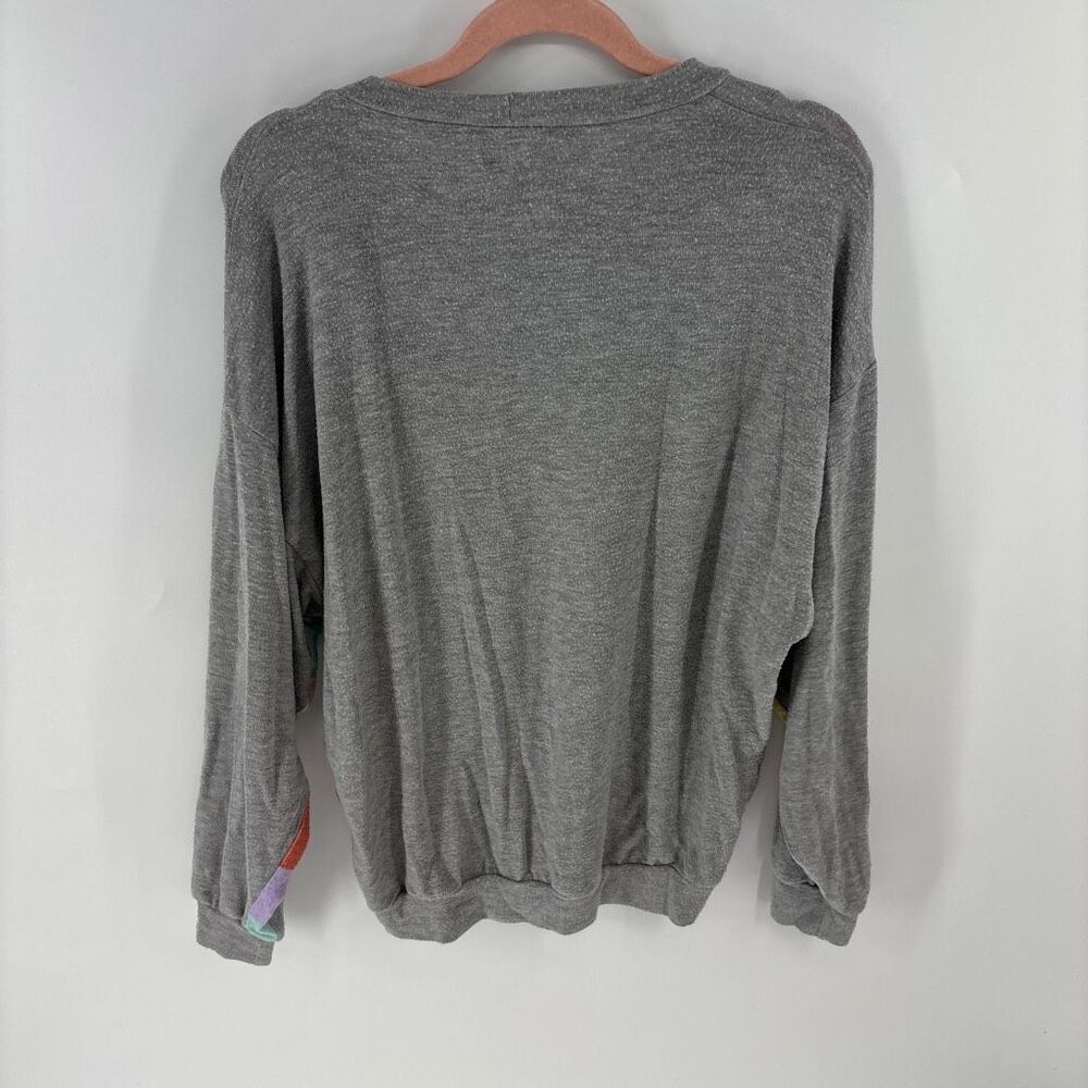 Michael Lauren womens gray preowned soft rainbow crew neck sweatshirt XSmall - Picture 8 of 8